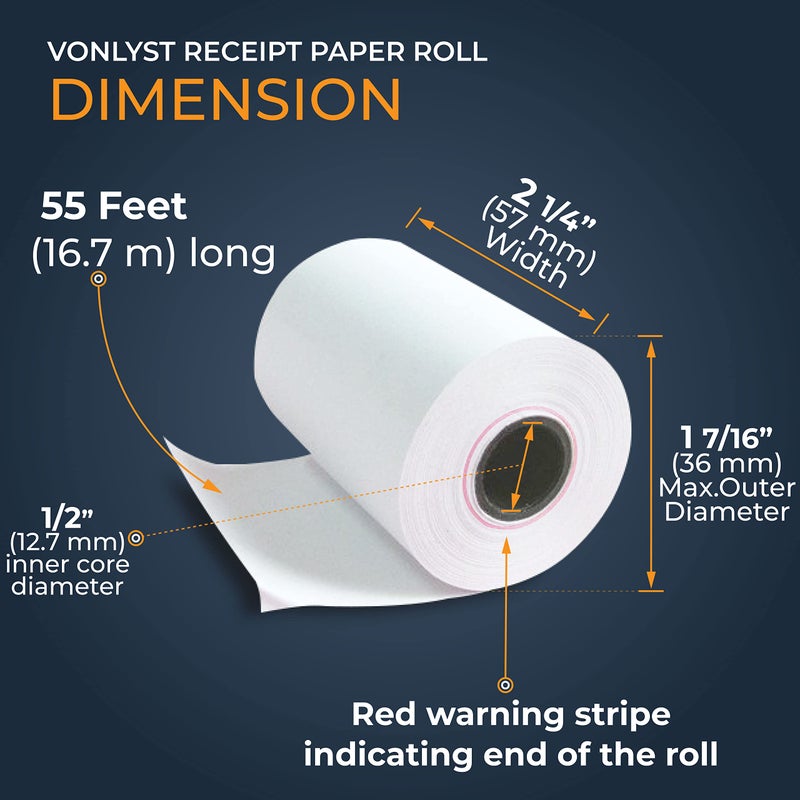 Vonlyst Receipt Paper Roll for Square Terminal Credit Card Machine (50 rolls) - Image 3